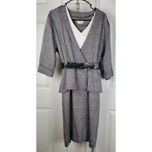 Vintage 90s BETSYS THINGS Peplum DRESS Ladies Size 9/10 Career Retro Made In USA